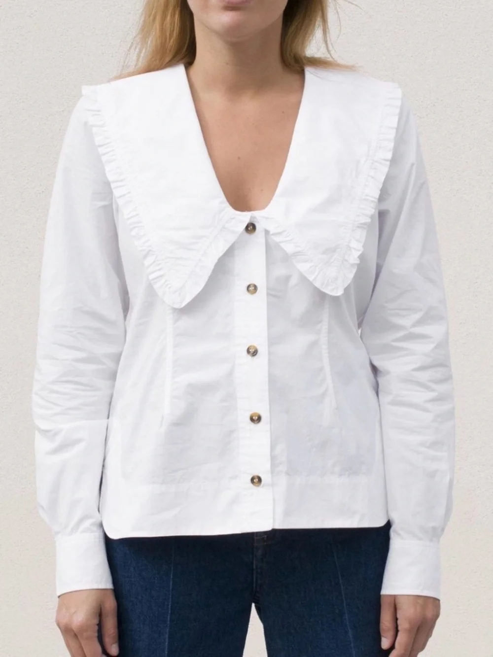 Ganni poplin large collar top - Picture 8 of 8